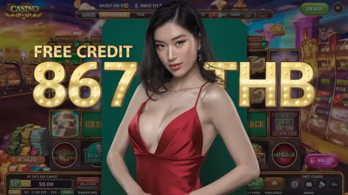 สาวเอเชียสวยเซ็กซี่นำเสนอคุณสมบัติพิเศษของเกมสล็อตจัมโบ้พร้อมโบนัสมากมาย